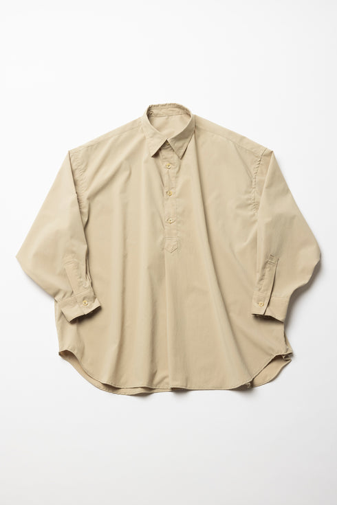 【ARATAME-1313】Beige / ライトウェイトグランパシャツ Mサイズ【返品/交換不可】