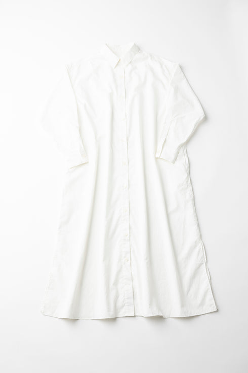 【ARATAME-1236】White / シャツワンピース Lサイズ【返品/交換不可】