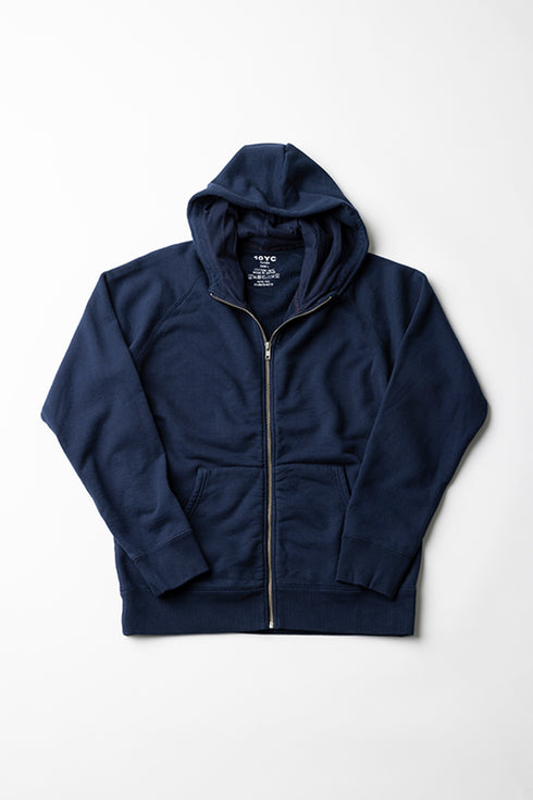 【ARATAME-1357】Navy / ジップアップフーディー Mサイズ【返品/交換不可】