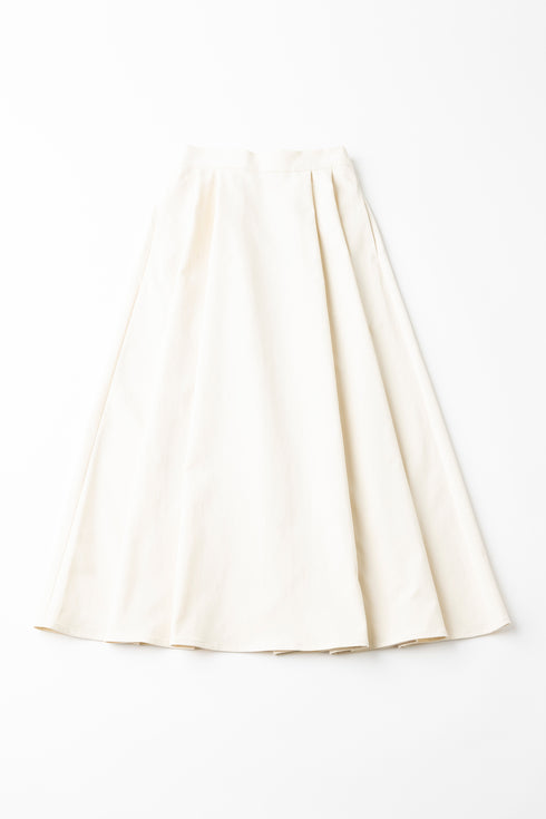【ARATAME-1330】Off White / タックスカート Lサイズ【返品/交換不可】