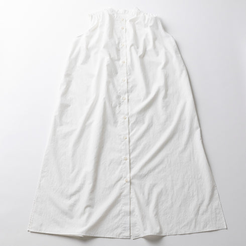 【ARATAME-1138】White / ノースリーブシャツワンピース Lサイズ【返品/交換不可】