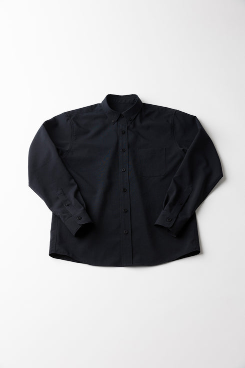 【ARATAME-1425】Black / ボタンダウンシャツ Lサイズ【返品/交換不可】