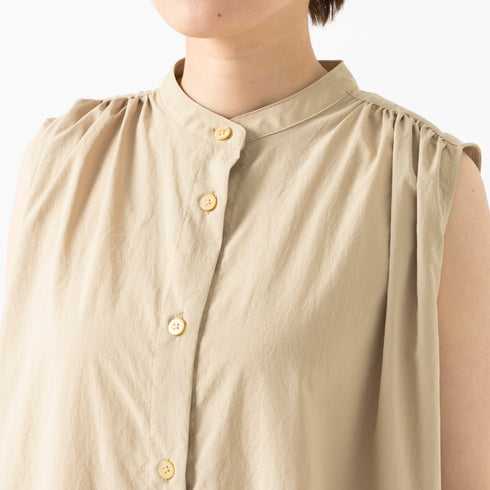 ノースリーブシャツワンピース