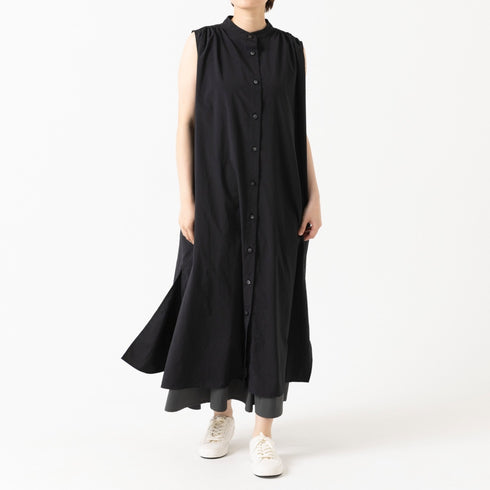 ノースリーブシャツワンピース