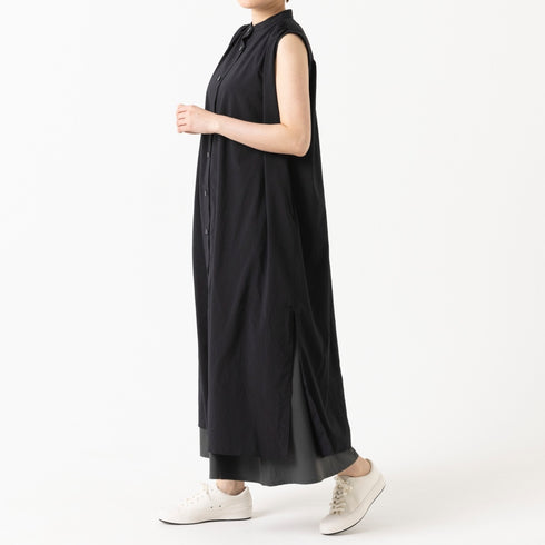 ノースリーブシャツワンピース