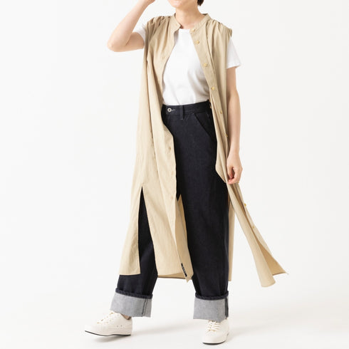 ノースリーブシャツワンピース