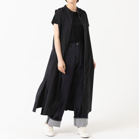 ノースリーブシャツワンピース